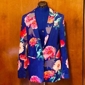 Banana Republic floral blazer size 8 excellent cond. business formal pink blue